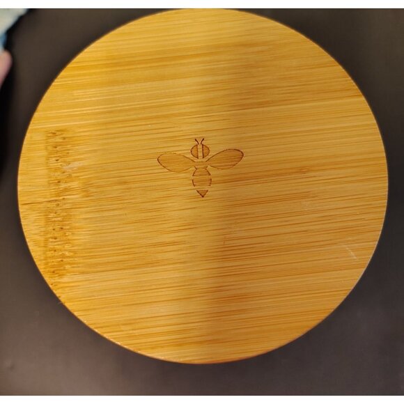 Ellen Studio Magenta Moth Ceramic Canister, Wooden Lid, Black White Polka Dots - Picture 3 of 5